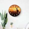 thumbnail image 4 of 16 Inch Wall Clock Battery Operated Silent Clock Decorative for Office, Kitchen, Outdoor, Living Room，Deer Silhouette Vintage Landscape Nature Scenery Design, 4 of 4