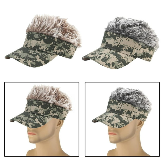 Sombrero de visera Camuflaje shamjiam 2 piezas con peluca para cosplay shamjiam Gorro deportivo para hombre
