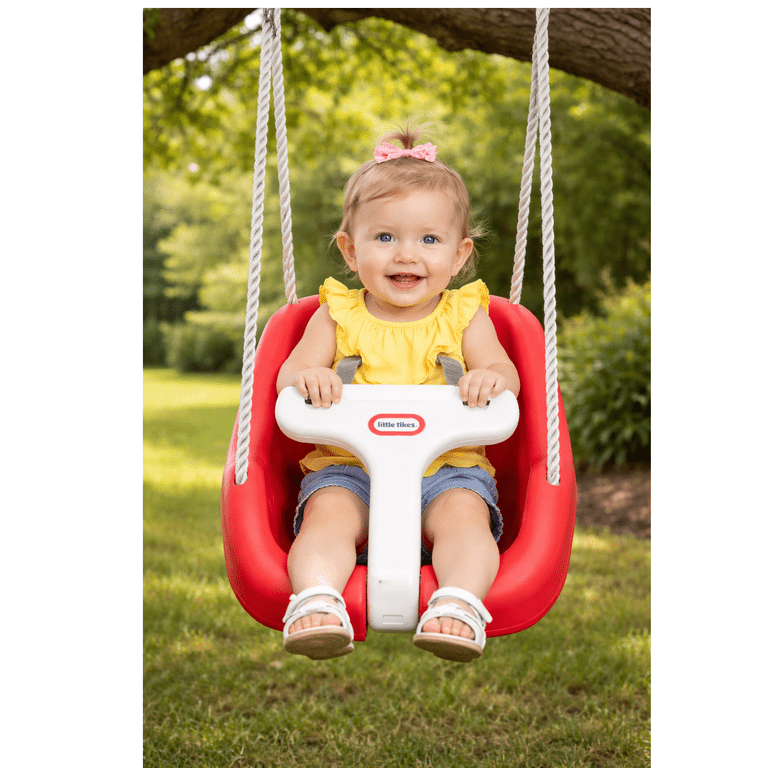Little Tikes 2-in-1 Snug 'n Secure T Bar Swing- Red, Baby and