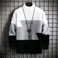 thumbnail image 4 of Suéteres de punto para hombre, jersey de manga larga con colores contrastantes, jerséis gruesos de estilo coreano para hombre, prendas de punto para otoño e invierno, 4 of 5