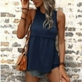 thumbnail image 4 of Mittory Women's Summer Sleeveless Peplum Babydoll Tops Casual Crew Neck Flowy Loose Fit Tunic Tank Shirts, 4 of 7