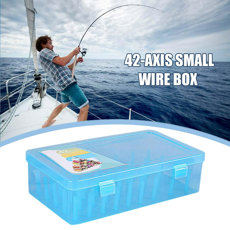 Smrinog 42 Spools Reels Sorting Storage Box Fishing Line Gear Container  Case (Blue)