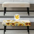 thumbnail image 6 of FUIALDOLG Cartoon Bee Sunflower Print Dining Bench Cover Anti-Dust Stretch Bench Cushion Cove with Elastic Edge Home Decor Rectangle Seat Protector for Bedroom, Kitchen, 6 of 7