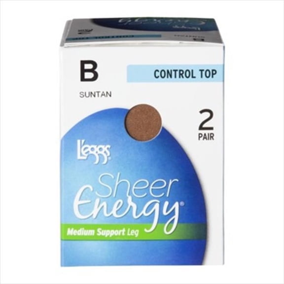 Hanes L'eggs All Sheer Energy Women's Control Top Panyhose, 2 Pair