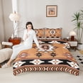 thumbnail image 4 of Homewish Rustic Western Aztec Bedding Comforter Set,Ancient Boho Tribal Twin Comforter Sets,Brown Beige Black Bedding Set For Men Women,Breathable Home Decor Reversible,2pcs, 4 of 8