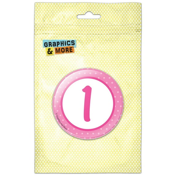 Birthday Pink Dots 1 Refrigerator Button Magnet