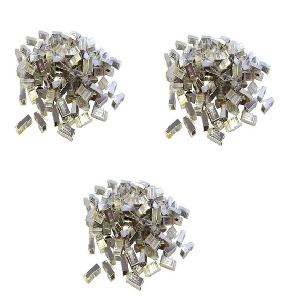 3 Bag Shielded Cat6 RJ45 STP 8P8C Crimp Connectors for Solid and Stranded Cable, 100 Pieces Per Bag, CNE459337