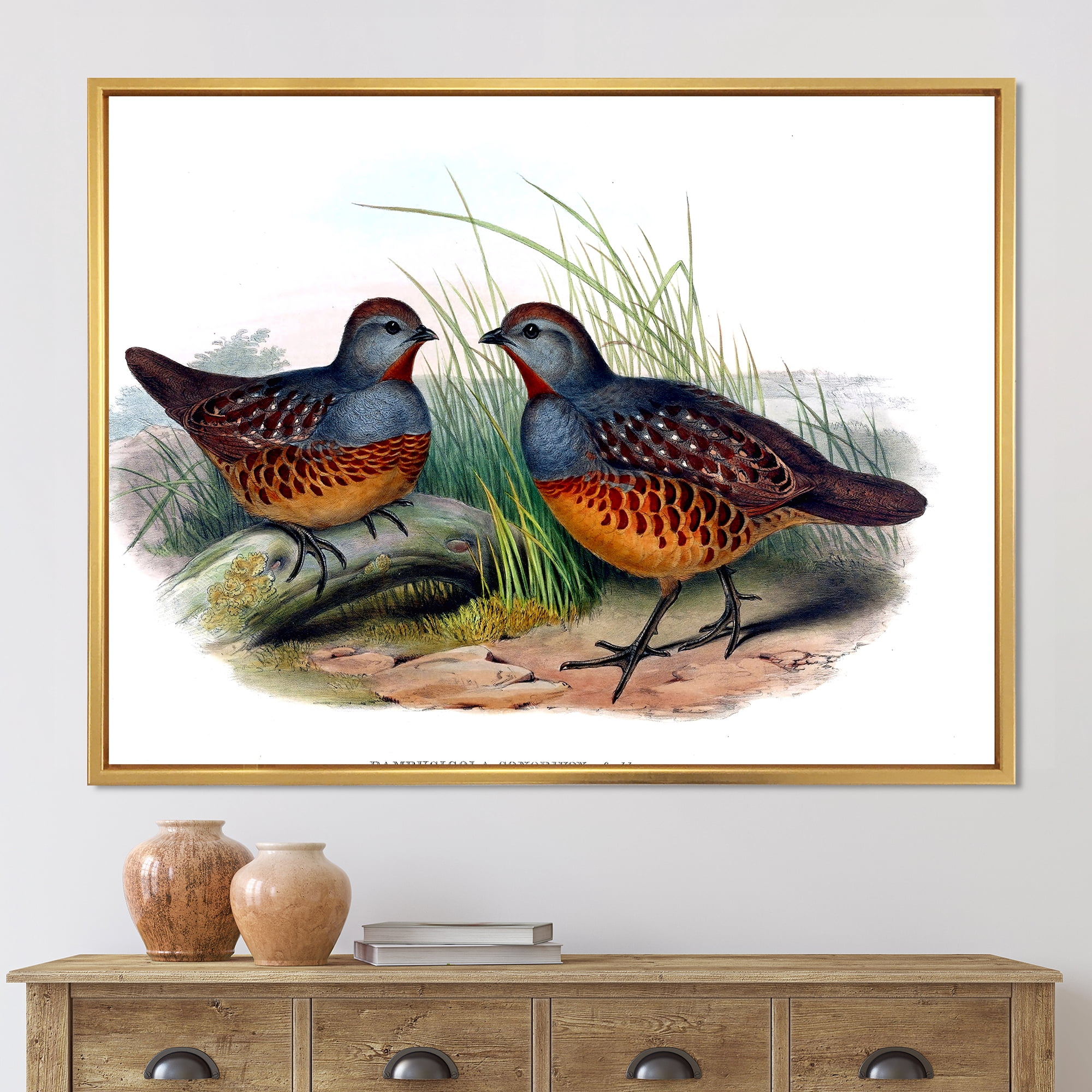 Designart 'Ancient Birds In The Wild VII' Traditional Framed Canvas Wall Art Print