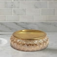 thumbnail image 2 of nu steel Glacier Amber Collection Glass with gold finish Trim Bar Soap Dish Tray for Bathroom Vanities, Countertops, Pedestals, Kitchen Sink - Store Hand Soap, Bars, Sponges, Scrubbers - Amber, 2 of 6
