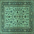 thumbnail image 1 of Ahgly Company Indoor Square Persian Turquoise Blue Traditional Area Rugs, 3' Square, 1 of 4