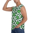 thumbnail image 3 of Lsque Leopard print St. Patrick's Day Print Men's Cotton Blend Sleeveless Muscle Shirts (S-3XL)- Moisture Wicking, Odor Protection, UPF 30+,3X-Large, 3 of 8