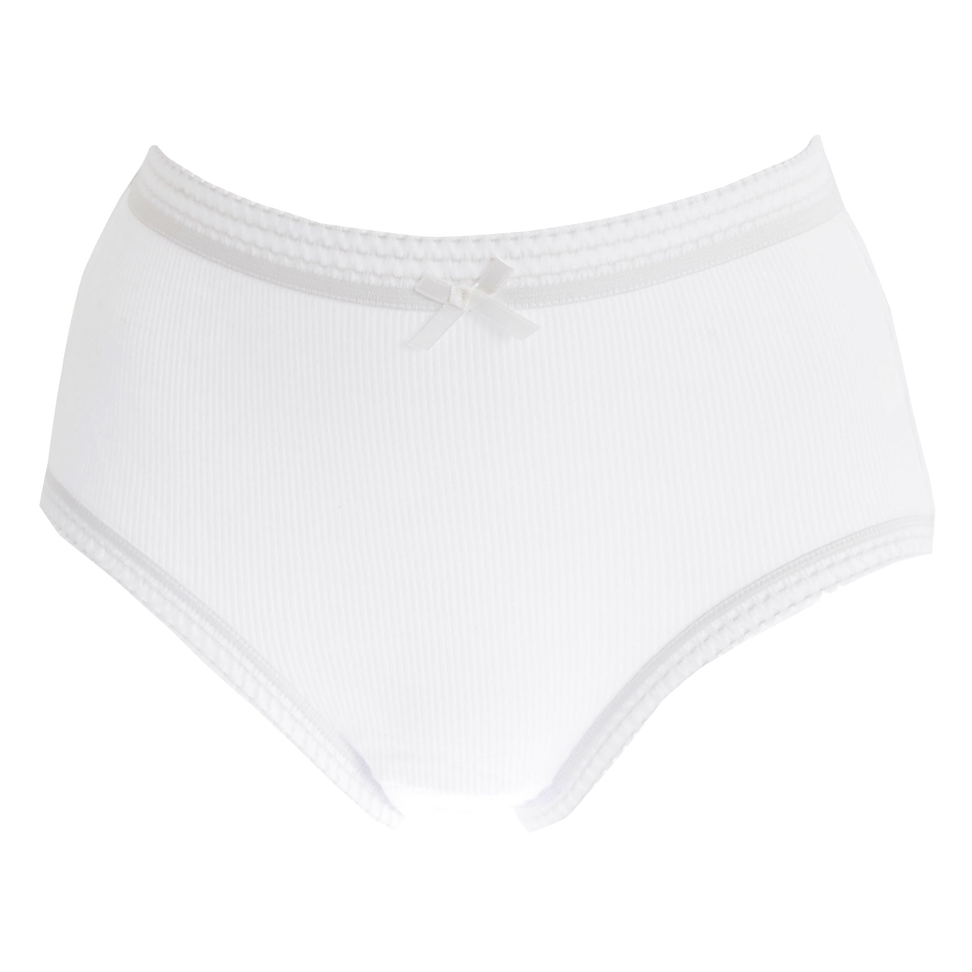 Passionelle Womens/Ladies Ribbed White Cotton Briefs (Pack Of 3