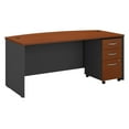 thumbnail image 3 of Bush Business Furniture Series C 72W x 30D Office Desk with Hutch and Mobile File Cabinet, Auburn Maple/Graphite Gray, 3 of 11