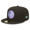 thumbnail image 3 of Men's New Era Black Los Angeles Dodgers 40th Anniversary Black Light 59FIFTY Fitted Hat, 3 of 6