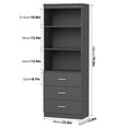 thumbnail image 7 of Homfa 2 Set of Bookcases with 3 Drawers, 71"H 3 Tier Wooden Storage Bookshelf for Living Room Home Office, Grey, 7 of 7