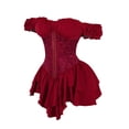thumbnail image 5 of NordicNest Women's Off Shoulder Corset Dress Ruffle Hem Lace Up Mini Dress Gothic Outfits for Halloween, 5 of 6