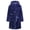 Navy, variant on Kids Hooded Fleece Robe Plush Bubble Flannel Bathrobe Soft Warm Lightweight Bathrobe with Belt & Pockets for Boys Girls 4-15 Years
