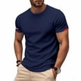 thumbnail image 6 of HOMADLES Mens T-shirt Crewneck Ice Silk Mesh Muscle Thin Pullover Short Sleeve Short Sleeve Navy 4XL, 6 of 9