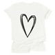 thumbnail image 1 of ICHUANYI Clearance Womens Tops Short Sleeve Heart Printed T Shirt Casual Basic Blouse(White, XXL) ICHUANYI WER2023080903807, 1 of 2