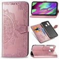 thumbnail image 3 of Dteck Magnetic Shock-Proof Premium PU leather wallet Case with Kickstand and Flip Cover For Samsung Galaxy A40 2019 (5.9 inch), Rosegold, 3 of 3