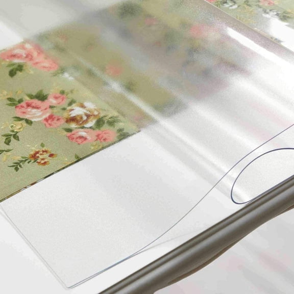 BDIUA-12 x 17 Inch Frosted Table Protector, 1.5mm Thick Plastic Tablecloth PVC Waterproof Table Cover Protector Vinyl Desk Pad Mat for Coffee Table End Table Night Stand Dresser Vanity Makeup Decor