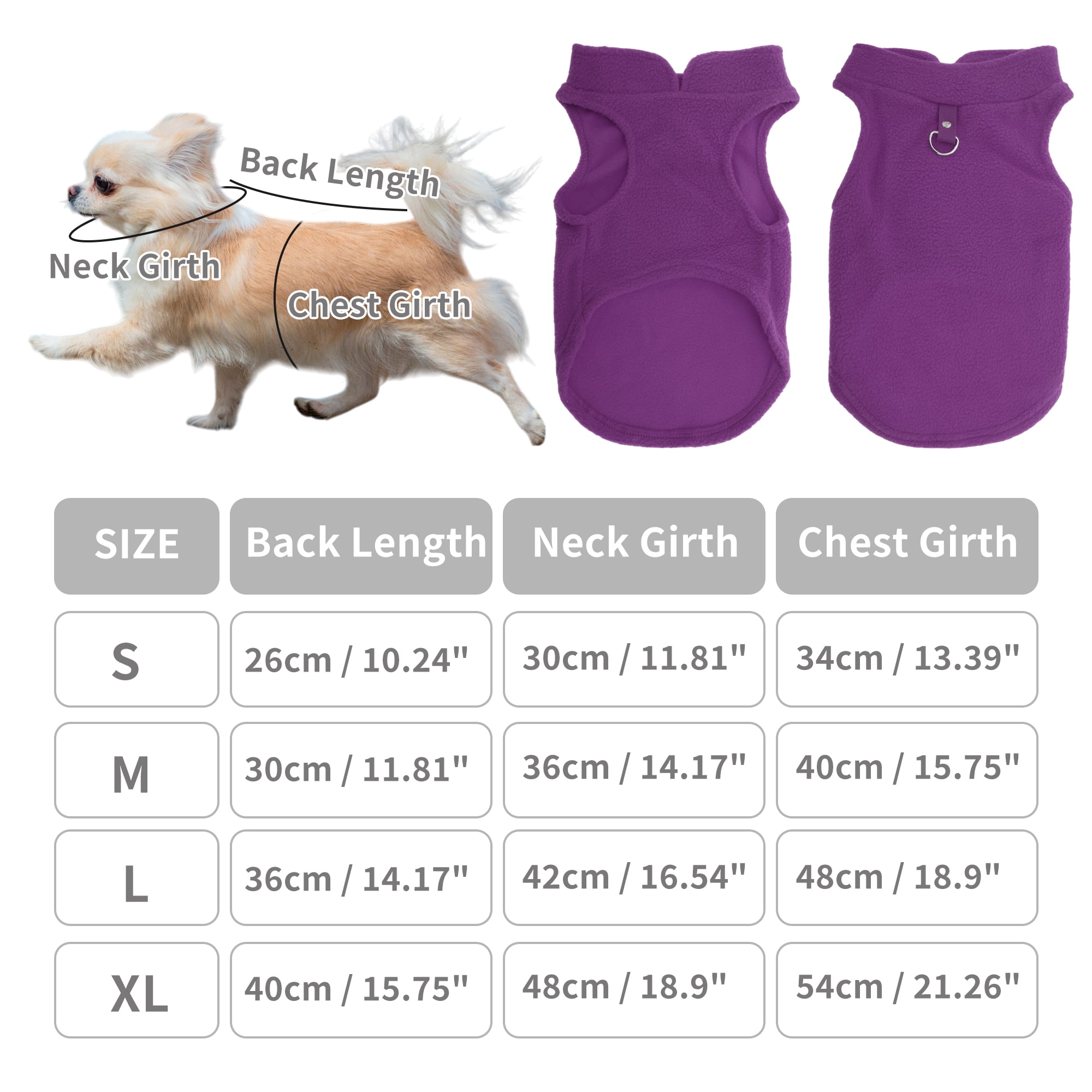 Unique Bargains Dog Cat Warm Vest Small Dog Cat Jumpers Purple XL