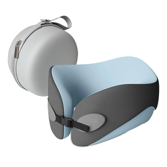 Memory Foam Neck Pillow Adjustable Strap Detachable Washable Cover Ergonomic Curved Design for Travel Nap Desk Work