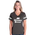 thumbnail image 1 of Womens Mama Bear Football V-Neck T-Shirt, 1 of 5