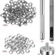 thumbnail image 2 of 100Pcs Metal Eyelets Set 6mm Grommet Rings Kit with Mounting Punch Rod for DIY Accessories Leather C, 2 of 5