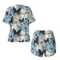 thumbnail image 5 of Kdxio Butterflys Print Pajamas Sets for Women Short-Sleeved Pjs with Lounge Shorts Two Piece Sleepwear S-4XL, 5 of 9