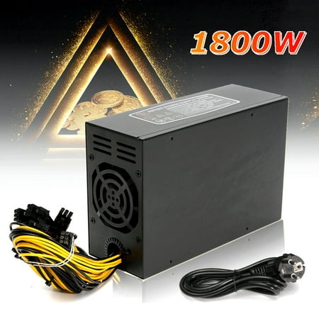 1800W 92% ETH ATX Mining Machine Power Supply For 6 GPU ETHEthereum Antminer S7 S9 T9 bitcoinminer E9 A4 A6 A7,MAX. Power (Best Gpu For Eth Mining 2019)