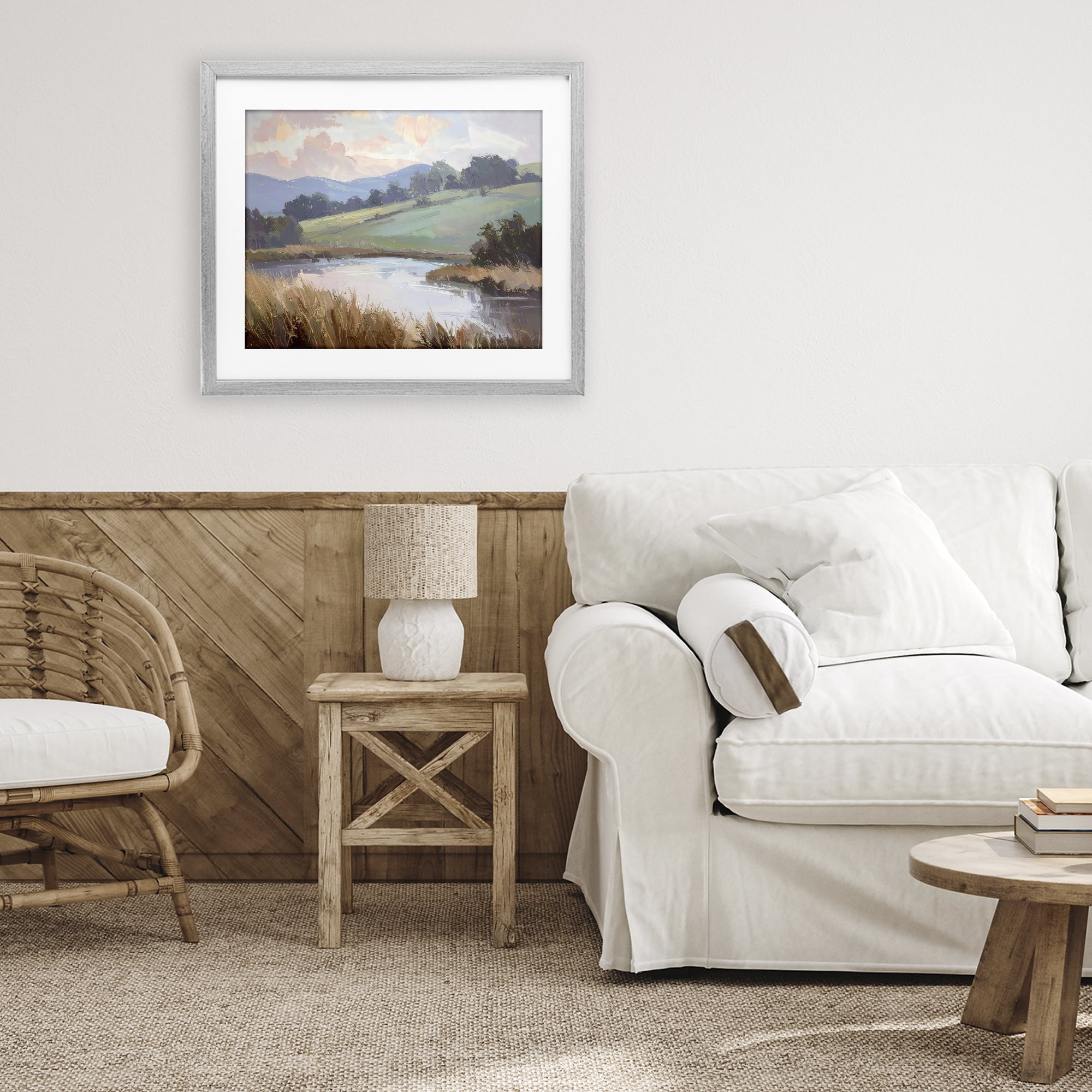 Stupell Industries Subtle Distant Mountains Gray Framed Print Under Glass, design by Alonza Saunders