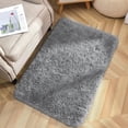 thumbnail image 3 of Area Rugs for Bedroom, 2x3 Feet Washable Grey Door Mat, Fluffy Shaggy Entryway and Bedside Rug, Indoor Floor Carpet for Kids and Home Decor, 3 of 5