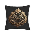 thumbnail image 4 of Set of 2 18x18in Throw Pillow Covers - Elegant Black with Gold Floral Scroll Pattern Luxurious Decorative Cushion Cases for Couch Bed Car, 4 of 8