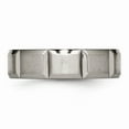 thumbnail image 3 of Grey Titanium Ring Band Wedding 6mm Grooved Satin and Polished, 3 of 6