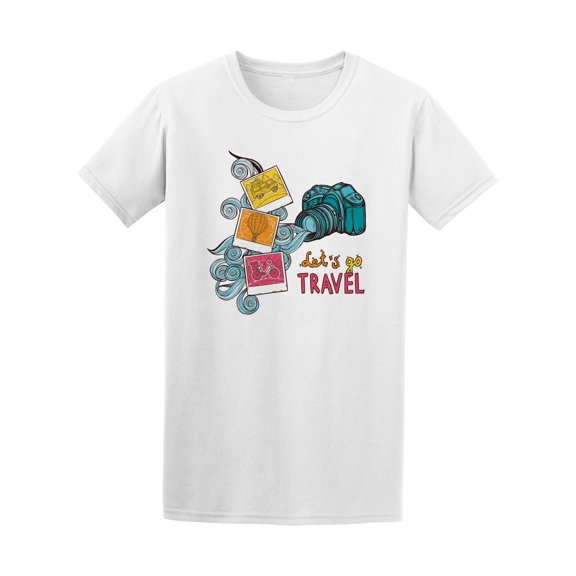 Let's Go Travel Cartoon Photo Camera Tee - Image by Shutterstock