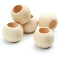 thumbnail image 5 of Natural Wooden Beads, 50 Pieces Large Hole Natural Round Wood Loose Beads Wooden Spacers Beads for Craft DIY Jewelry Making(20mm), 5 of 7