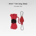 thumbnail image 4 of Sujetador De Cuerda Tensor de polea de 4 mm y 4 m, hebilla fija de cuerda de viento de tienda de nailon reflectante (rojo), 4 of 8