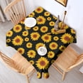 thumbnail image 2 of Black Sunflower Pattern Square Tablecloth,Waterproof Square Table Cover,Wipeable Spillproof Washable Table Cover for Home Kitchen Party Decor 42"X42"(107x107cm), 2 of 6