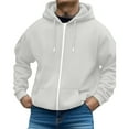 thumbnail image 5 of Zip Up Hoodie Men Sweatshirt Casual Big and Tall Hooded Sweatshirt with Pockets White 3XL, 5 of 6