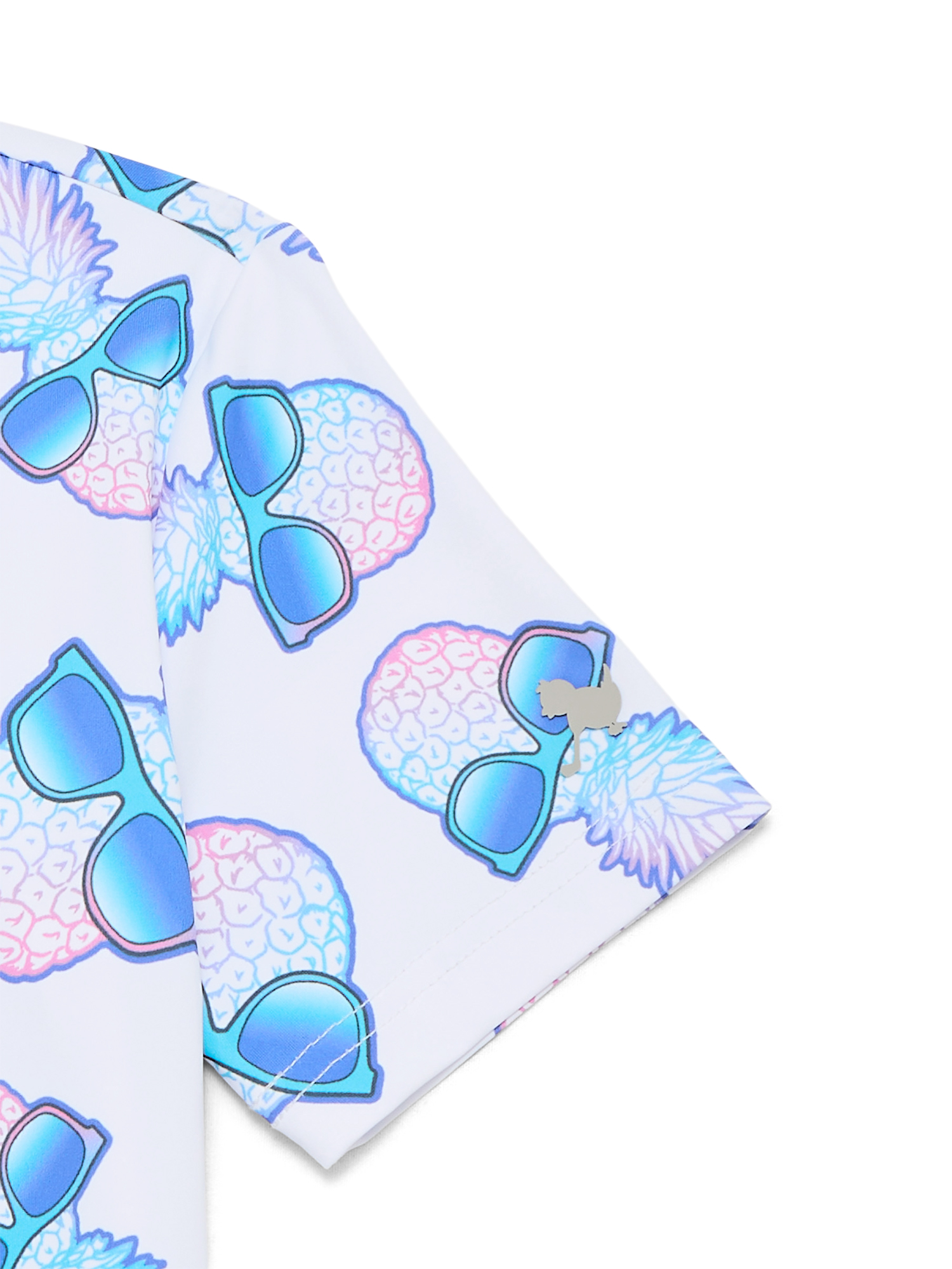 Birdie Bound Boy's Performance Ombre Glasses Pineapple Printed Golf Polo Shirt , Sizes XS-XL