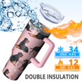 thumbnail image 5 of OBREWU Rottweiler Dogs with Flowers Tumbler with Handle and Lid,Rottweiler Dogs with Flowers 40oz Double Wall Vacuum Insulated Tumbler,Cups Gift for Women and Men, 5 of 7