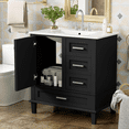 thumbnail image 2 of Duxelifin 30" Bathroom Vanity with Sink, Modern bathroom sink cabinet with Soft-Close storage Drawers, Freestanding Vanity with Ceramic Top (Black), 2 of 14