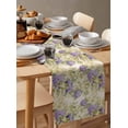 thumbnail image 6 of Purple Flower Table Runner Cotton Linen 36 Inch Holiday Dresser Scarves, Watercolor White Daisy Country Botanical Tablerunner for Kitchen Coffee Dining Bedroom Dinner Scarf Décor 13''x36'', 6 of 9