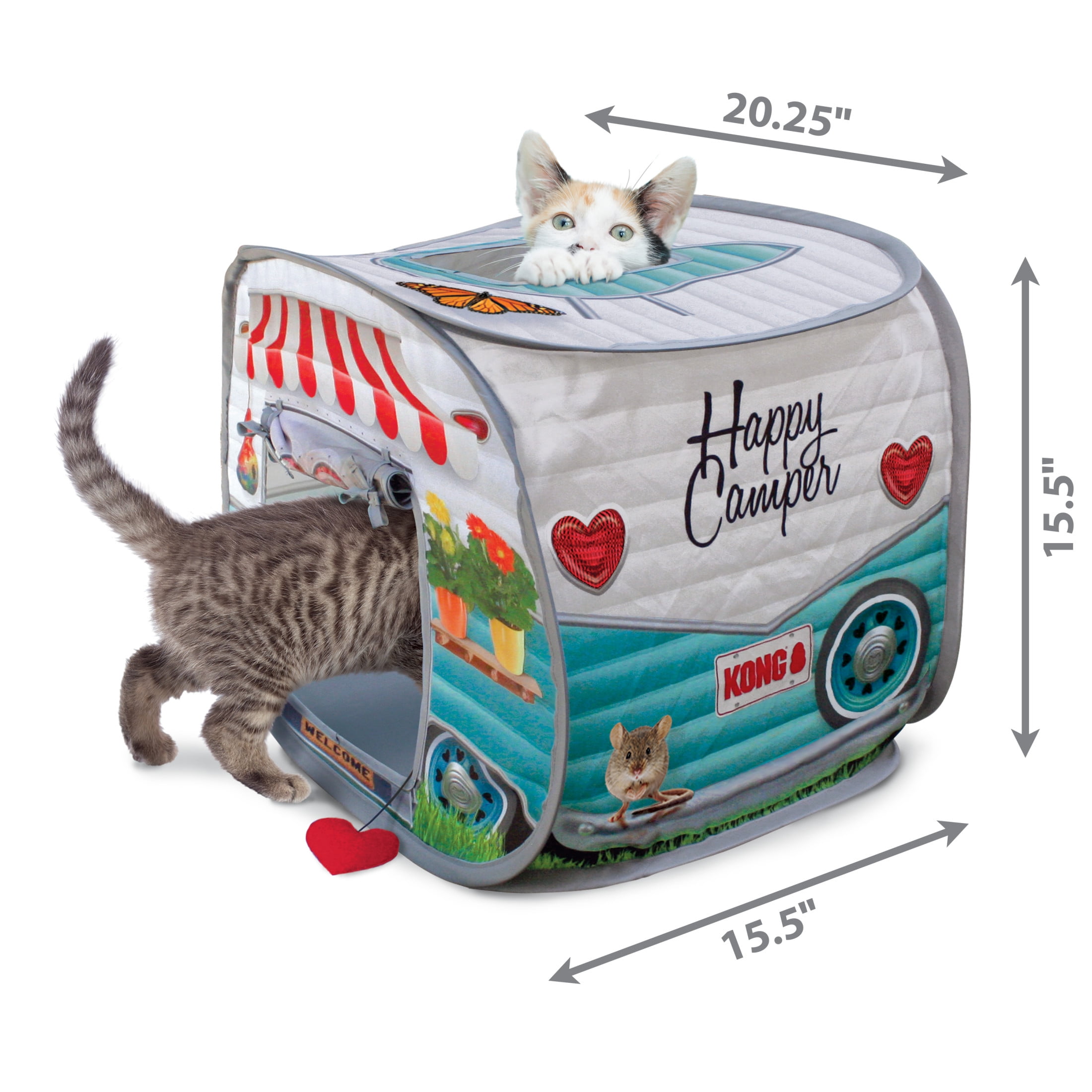 KONG® Play Spaces Camper, Cat Toy Stuffed with Premium North American Catnip