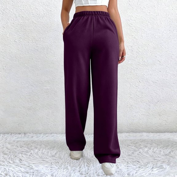 Stralyhd Barrel Sweatpants Women Baggy Lounge Travel Joggers Fall Workout Jogger Pants High Waist 2026 Winter Y2k Outfits with Pockets Dark Purple XXL