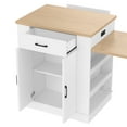 thumbnail image 6 of Large Extendable Kitchen Island for Family Use, Dining Table and Breakfast Bar with Storage Drawers, Cabinet Doors and Open Shelves, Ideal for Kitchen and Dining Room, White, 6 of 12