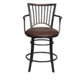 thumbnail image 4 of Bayview Metal Swivel Counter Stool with Coach Brown Microsuede Seat, 4 of 9