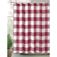 thumbnail image 2 of Shower Curtain Wine Red Buffalo Check Plaid Shower Curtains for Bathroom, Waterproof Polyester Shower Curtain Set with Hooks, Standard Size 66" x 72" Farmhouse Style, 2 of 6