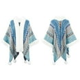 thumbnail image 4 of Hfyihgf Women's Oversizd Shawl Cardigan Batwing Sleeve Faux Fur Trim Cape Wool Winter Warm Cloak Poncho Coat, 4 of 4